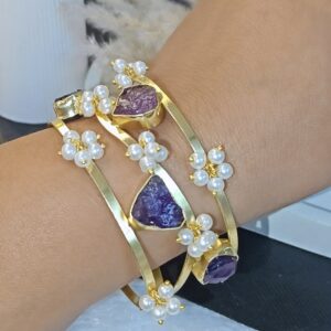 EXQUISITE AMETHYST & PEARL KADA BRACELET