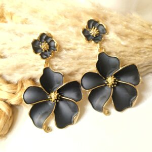 PREMIUM & ELEGANT PASTEL BLACK BRASS EARRINGS