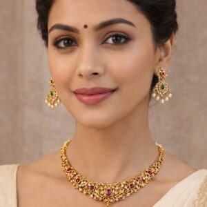 VAIDHAVI ROYAL KUNDAN PEARL NECKLACE SET