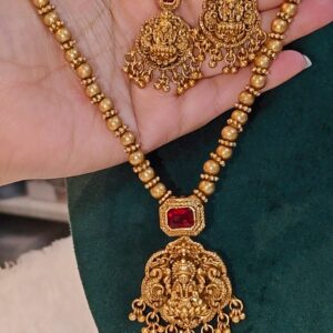 ANTIQUE TEMPLE JEWELLERY RUBY- GODDESS LAKSHMI PENDANT