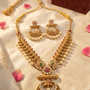 MADHULIKA - ROYAL PEARL NECKLACE SET WITH EARRINGS