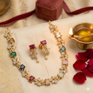 ANIKA MULTICOLOR GEMSTONE NECKLACE & EARRING SET