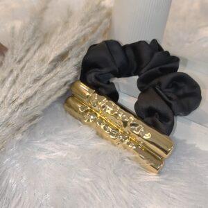 GOLD LOG HAIR SCRUNCHIES