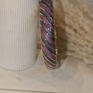 GOLD-PLATED ENAMEL KADA – PINK & GREY