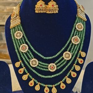 PADMAWATI ONYX BEAD RANI HAAR WITH BRASS MOTIVES