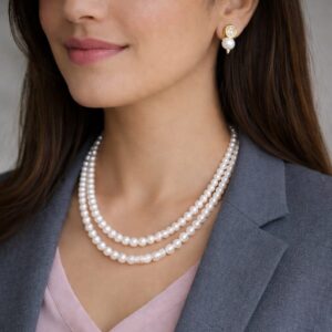SNOW DROP CLASSIC DOUBLE-LAYER PEARL MALA SET