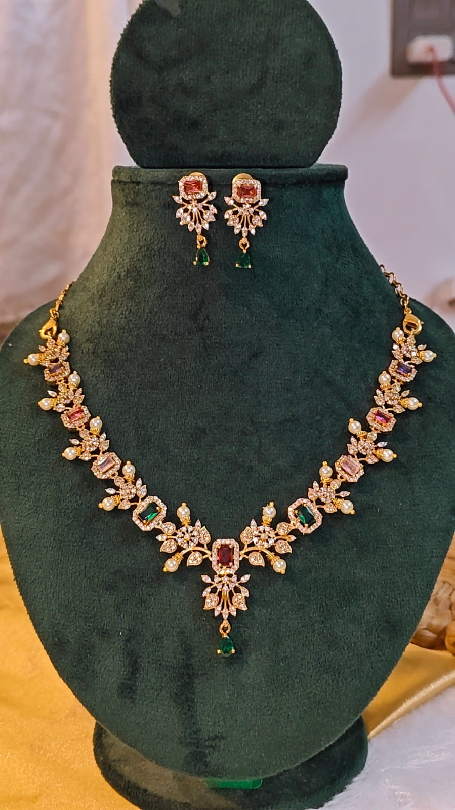 SUHANI ROYAL MULTI COLORED FLORAL NECKLACE SET - Image 2